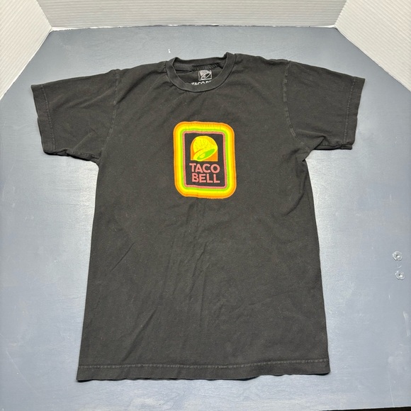 Taco Bell T Shirt Front Vintage Logo Black Men's Sz Small - Picture 1 of 7